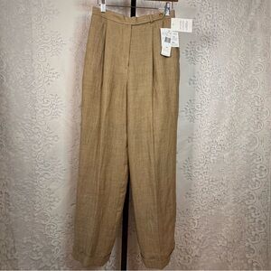 Vintage LAUREN Ralph Lauren Women's tan herringbone Trousers